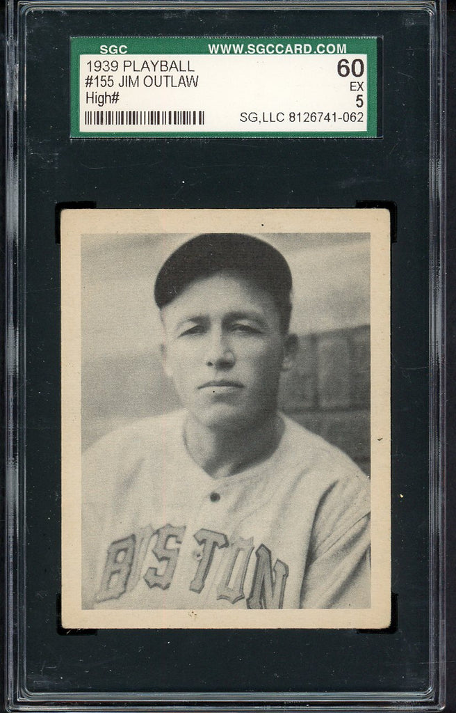 1939 Play Ball #155 Jim Outlaw Braves SGC 5 EX 557782