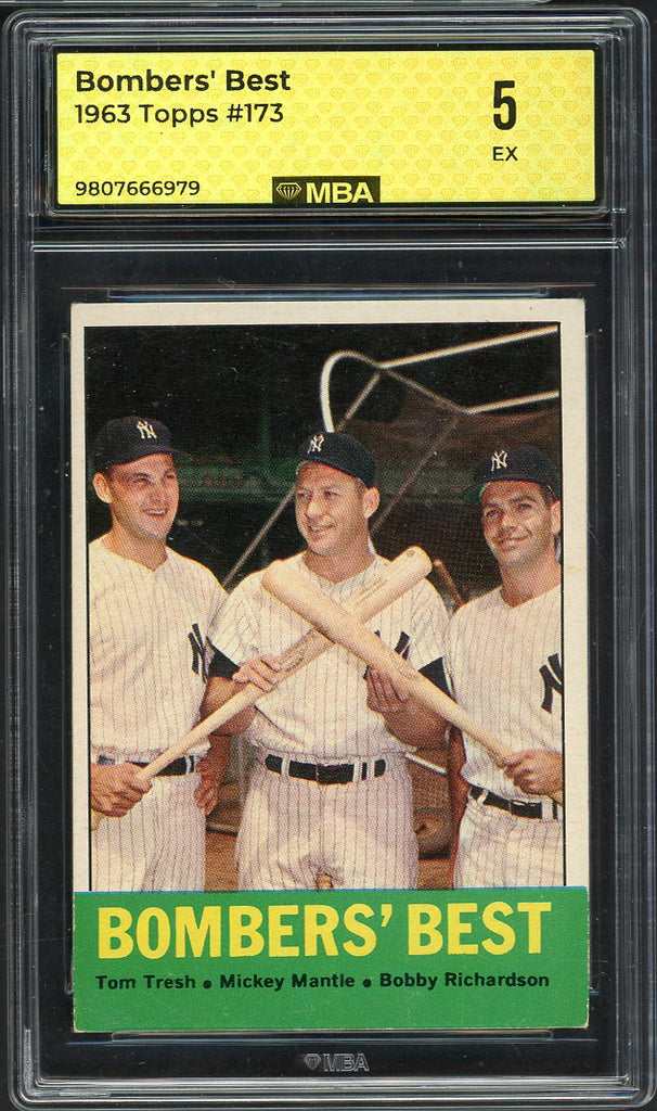 1963 Topps #173 Mickey Mantle Bobby Richardson MBA 5 EX 557788