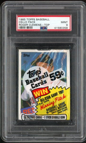 1985 Topps Cello Pack Roger Clemens Red Sox Top PSA 9 MINT 557791