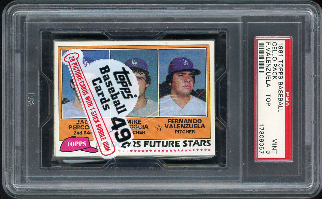 1981 Topps Cello Pack Fernando Valenzuela Dodgers Top PSA 9 MINT 557795