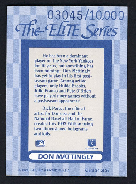 1993 Donruss Elite #024 Don Mattingly Yankees 557867