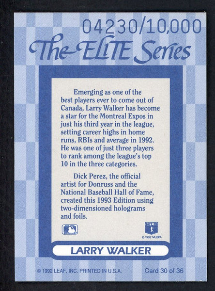 1993 Donruss Elite #030 Larry Walker Expos 557881