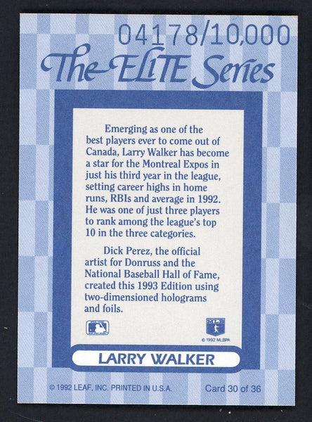 1993 Donruss Elite #030 Larry Walker Expos 557882