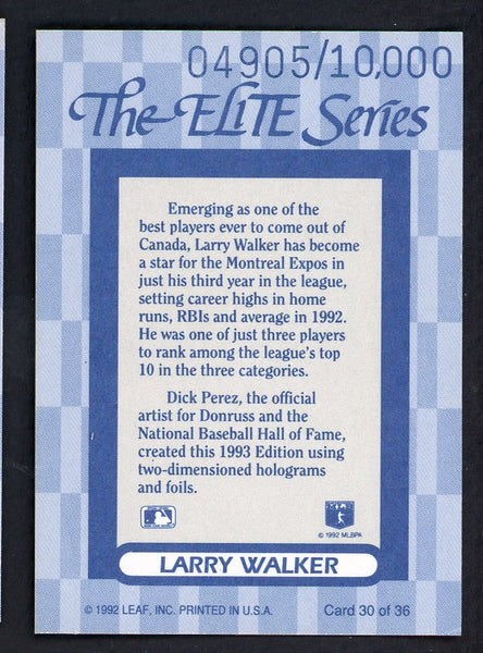 1993 Donruss Elite #030 Larry Walker Expos 557883