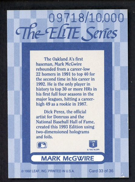 1993 Donruss Elite #033 Mark McGwire A's 557887