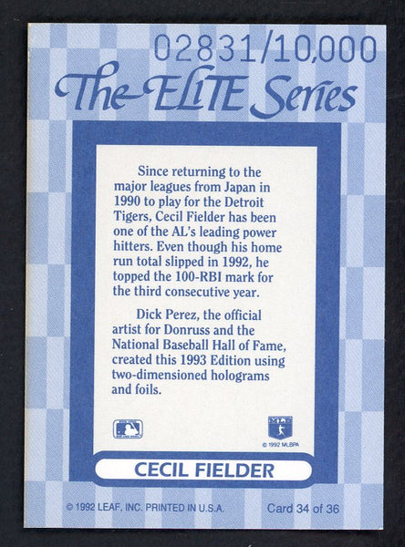 1993 Donruss Elite #034 Cecil Fielder Tigers 557889
