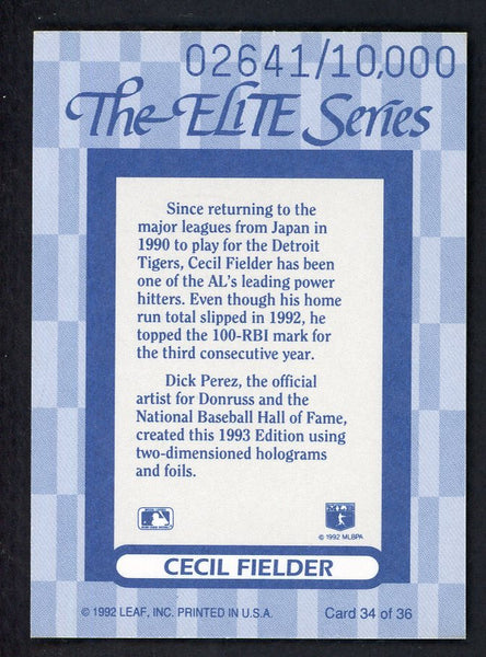 1993 Donruss Elite #034 Cecil Fielder Tigers 557890