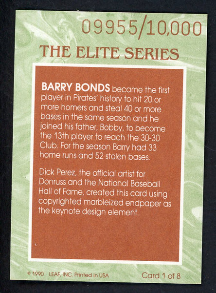 1991 Donruss Elite #001 Barry Bonds Pirates 557893