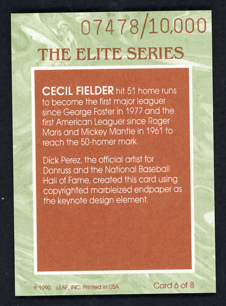1991 Donruss Elite #006 Cecil Fielder Tigers 557901