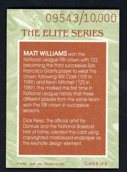 1991 Donruss Elite #008 Matt Williams Giants 557904