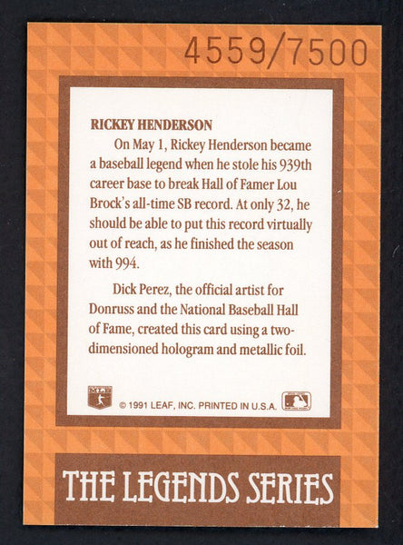 1992 Donruss Legends Rickey Henderson A's 557922