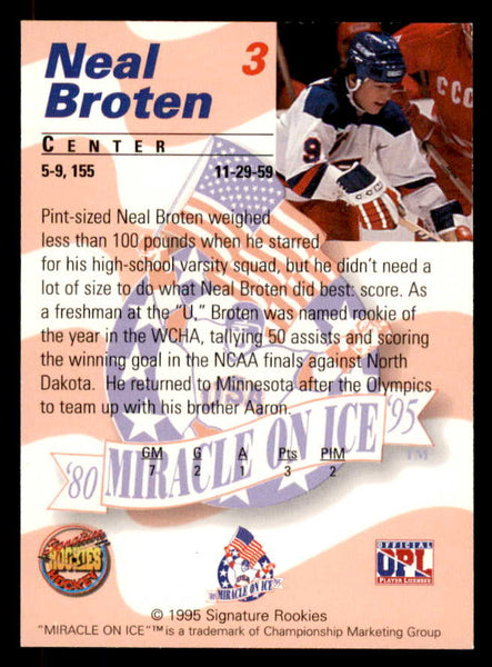 1995 Signature Rookies Miracle on Ice #003 Neal Broten Autograph 557927