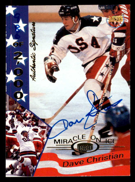 1995 Signature Rookies Miracle on Ice #005 Dave Christian Autograph 557931