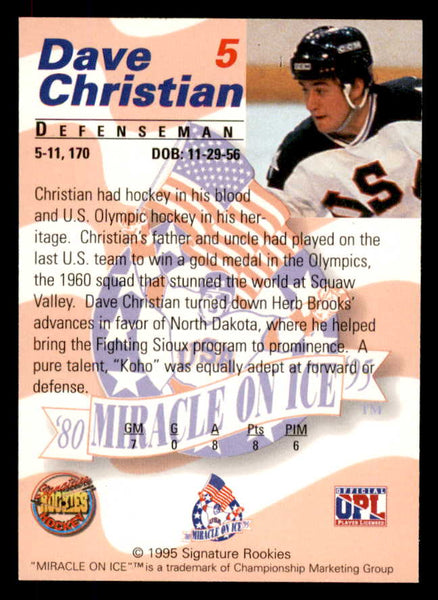 1995 Signature Rookies Miracle on Ice #005 Dave Christian Autograph 557932