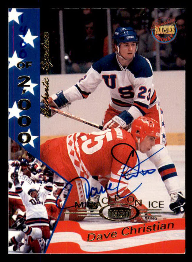 1995 Signature Rookies Miracle on Ice #006 Dave Christian Autograph 557934