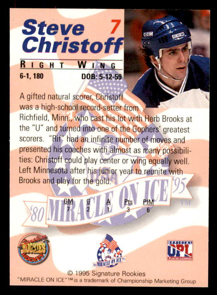1995 Signature Rookies Miracle on Ice #007 Steve Christoff Autograph 557935