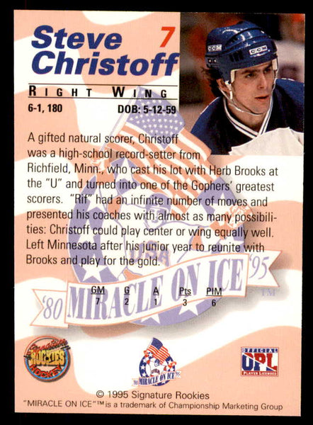 1995 Signature Rookies Miracle on Ice #007 Steve Christoff Autograph 557936