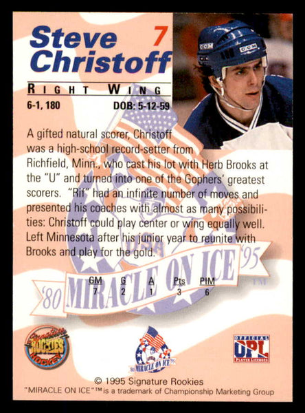 1995 Signature Rookies Miracle on Ice #007 Steve Christoff Autograph 557937