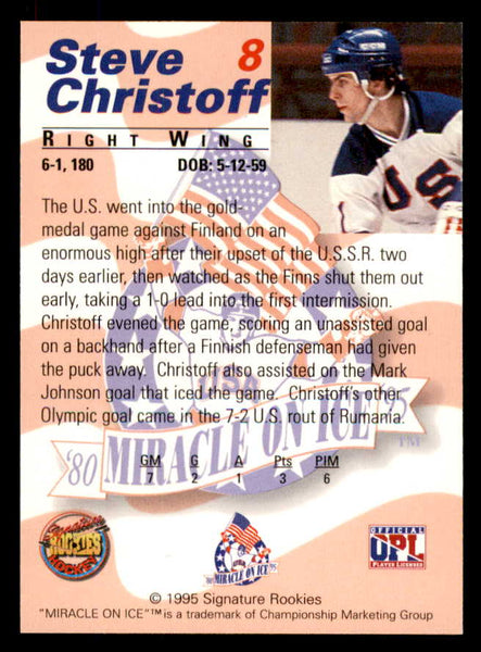 1995 Signature Rookies Miracle on Ice #008 Steve Christoff Autograph 557938