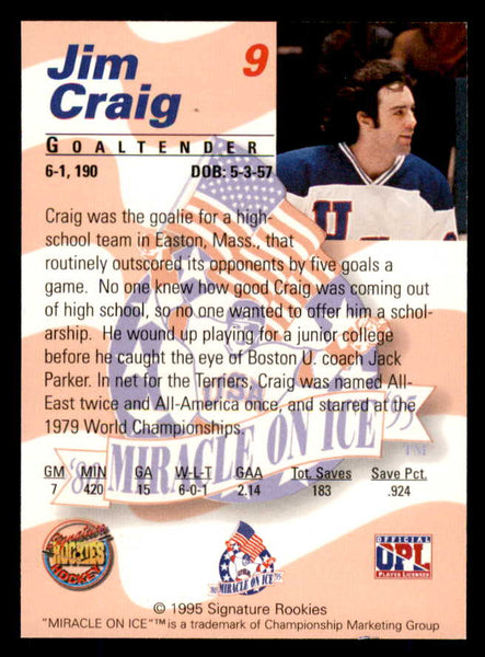 1995 Signature Rookies Miracle on Ice #009 Jim Craig Autograph 557940