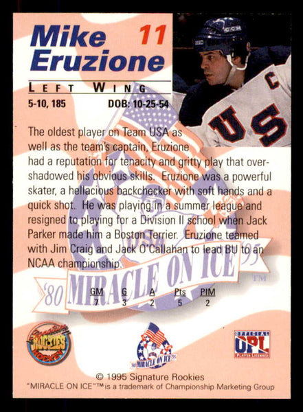 1995 Signature Rookies Miracle on Ice #011 Mike Eruzione Autograph 557947
