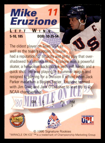 1995 Signature Rookies Miracle on Ice #011 Mike Eruzione Autograph 557948