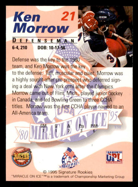 1995 Signature Rookies Miracle on Ice #021 Ken Morrow Autograph 557963