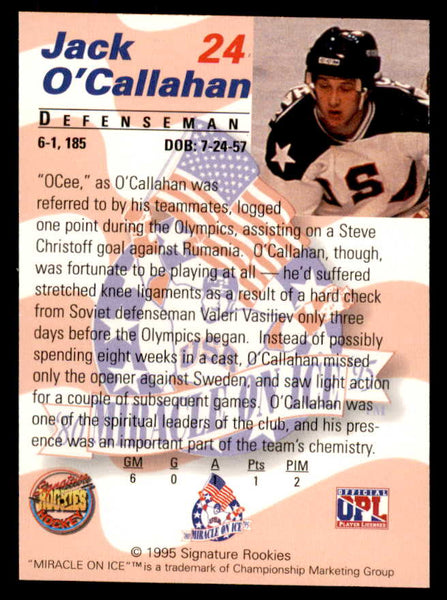 1995 Signature Rookies Miracle on Ice #024 Jack O'Callahan Autograph 557966
