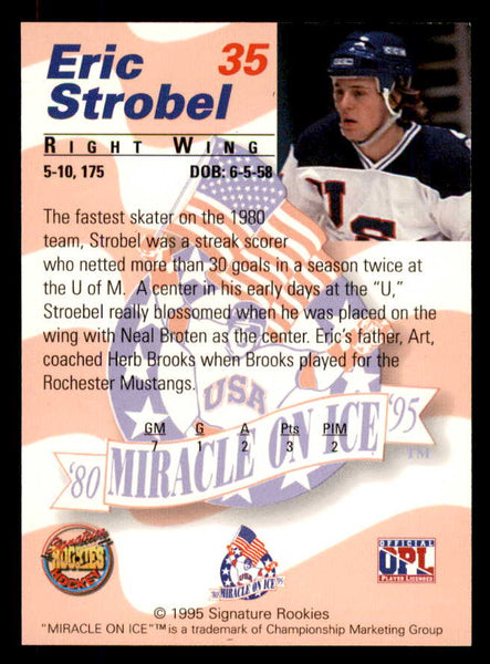 1995 Signature Rookies Miracle on Ice #035 Eric Strobel Autograph 557985