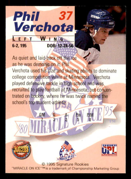 1995 Signature Rookies Miracle on Ice #037 Phil Verchota Autograph 557986