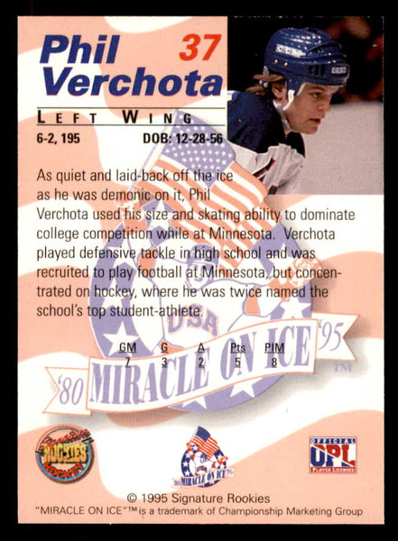 1995 Signature Rookies Miracle on Ice #037 Phil Verchota Autograph 557987