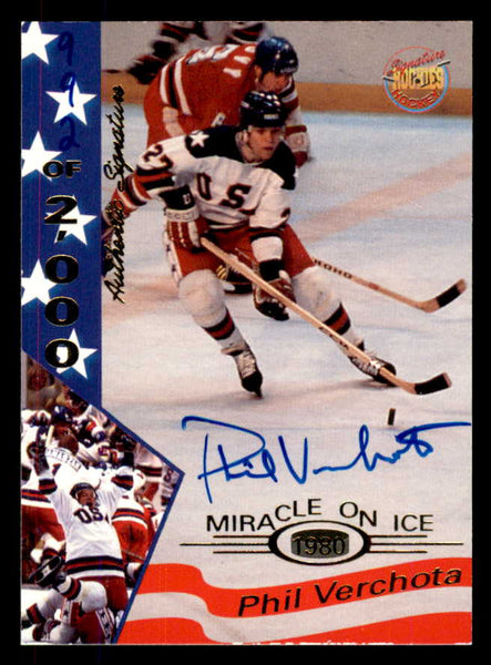 1995 Signature Rookies Miracle on Ice #038 Phil Verchota Autograph 557989