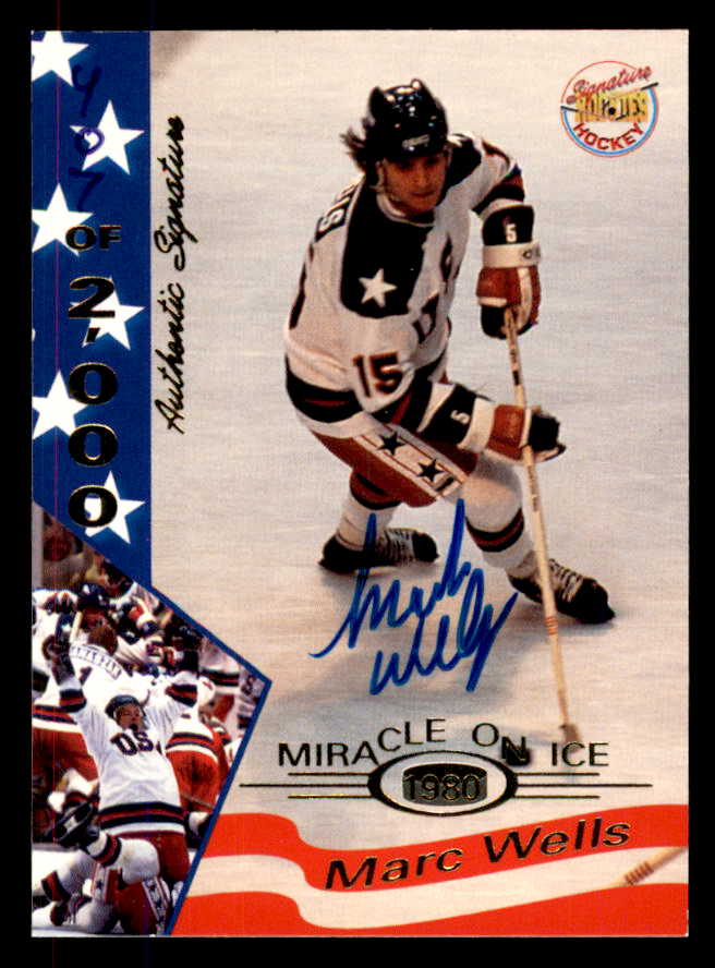 1995 Signature Rookies Miracle on Ice #039 Marc Wells Autograph 557990