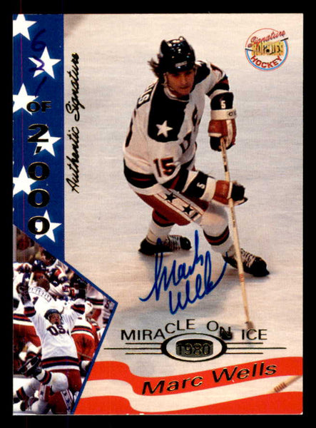 1995 Signature Rookies Miracle on Ice #039 Marc Wells Autograph 557991