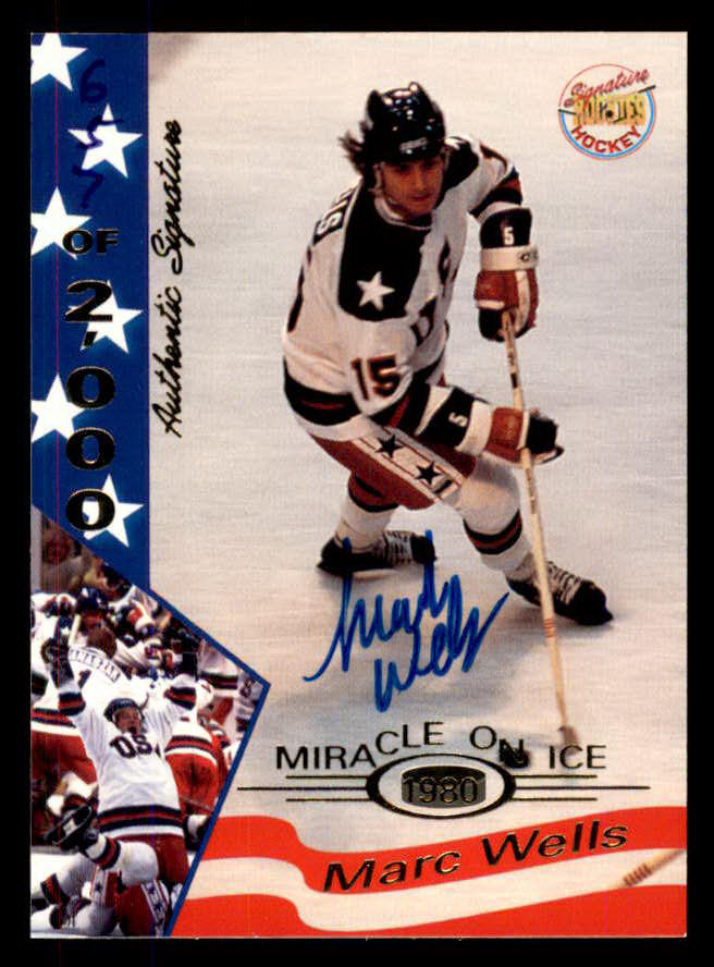 1995 Signature Rookies Miracle on Ice #039 Marc Wells Autograph 557992