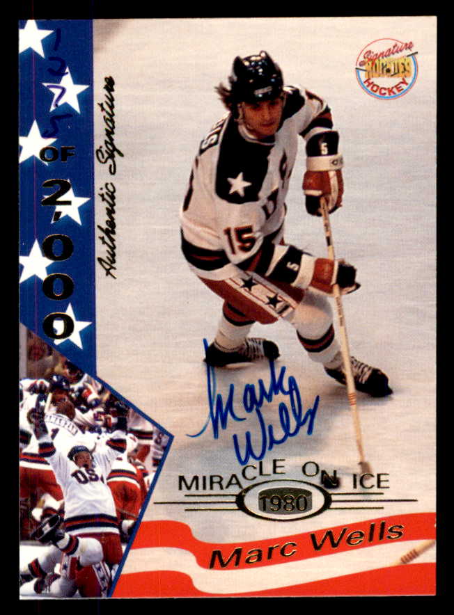 1995 Signature Rookies Miracle on Ice #039 Marc Wells Autograph 557993