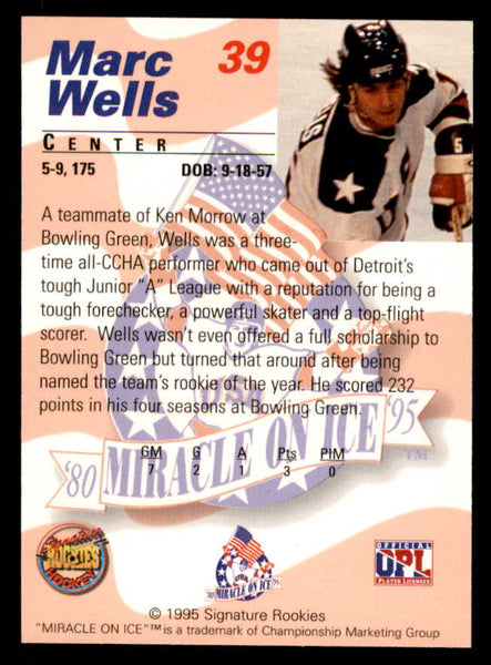1995 Signature Rookies Miracle on Ice #039 Marc Wells Autograph 557993