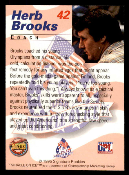 1995 Signature Rookies Miracle on Ice #042 Herb Brooks Autograph 557994