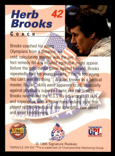 1995 Signature Rookies Miracle on Ice #042 Herb Brooks Autograph 557995