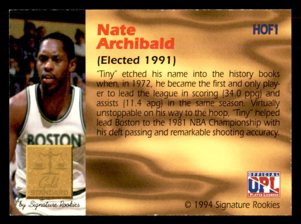 1994 Signature Rookies #001 Nate Archibald Autograph 558001
