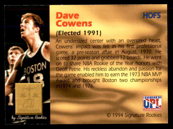 1994 Signature Rookies #005 Dave Cowens Autograph 558006
