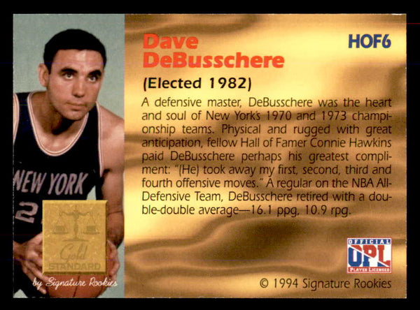 1994 Signature Rookies #006 Dave DeBusschere Autograph 558007
