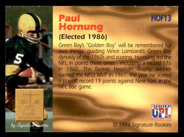 1994 Signature Rookies #013 Paul Hornung Autograph 558014