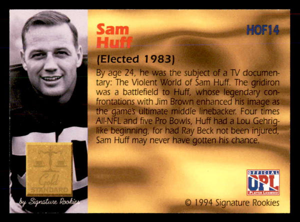 1994 Signature Rookies #014 Sam Huff Autograph 558016