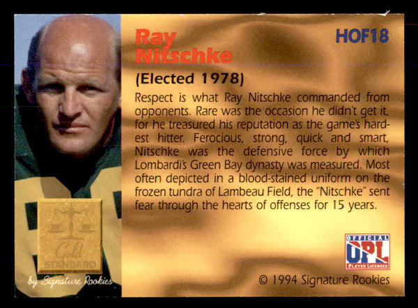 1994 Signature Rookies #018 Ray Nitschke Autograph 558022