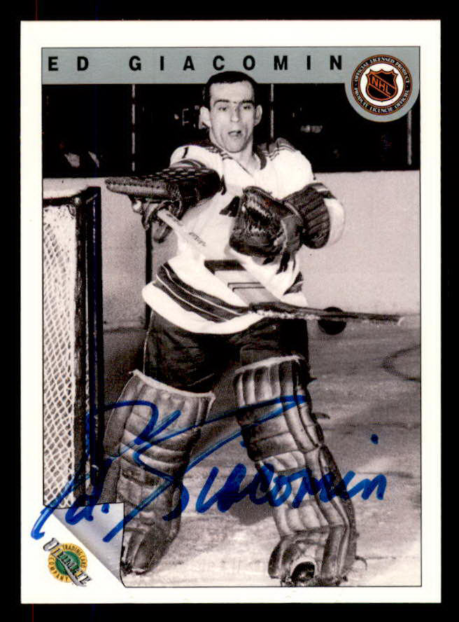 1992 Ultimate #020 Ed Giacomin Rangers Signed Autographed 558042