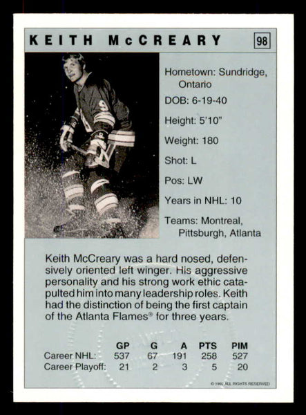 1992 Ultimate #98 Keith McCreary Canadiens Signed Autographed 558090