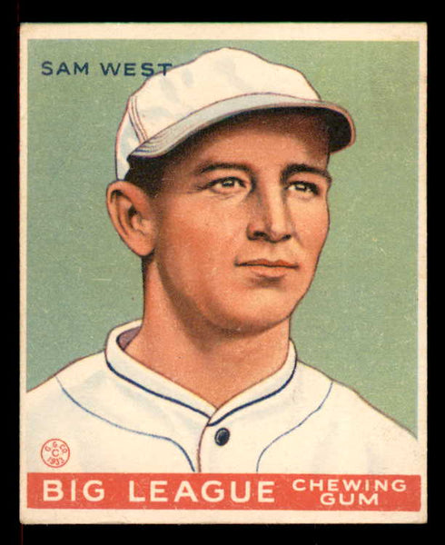 1933 Goudey #166 Sam West Browns FR-GD back damage 558475