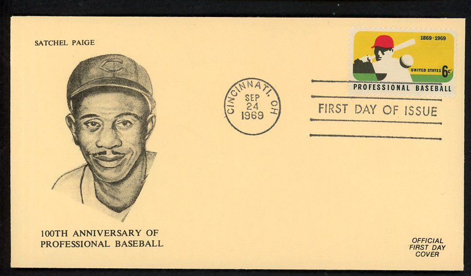 1969 First Day Cover Satchel Paige Indians 100 Years Pro Baseball 558520