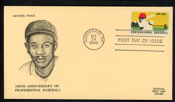 1969 First Day Cover Satchel Paige Indians 100 Years Pro Baseball 558520